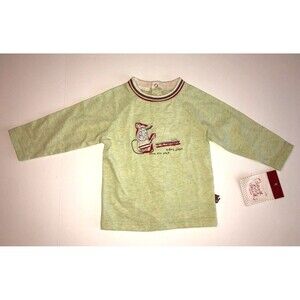 Deux Par Deux Shirt 18 Months Boutique Baby Embroidered Animal Green Top NWT